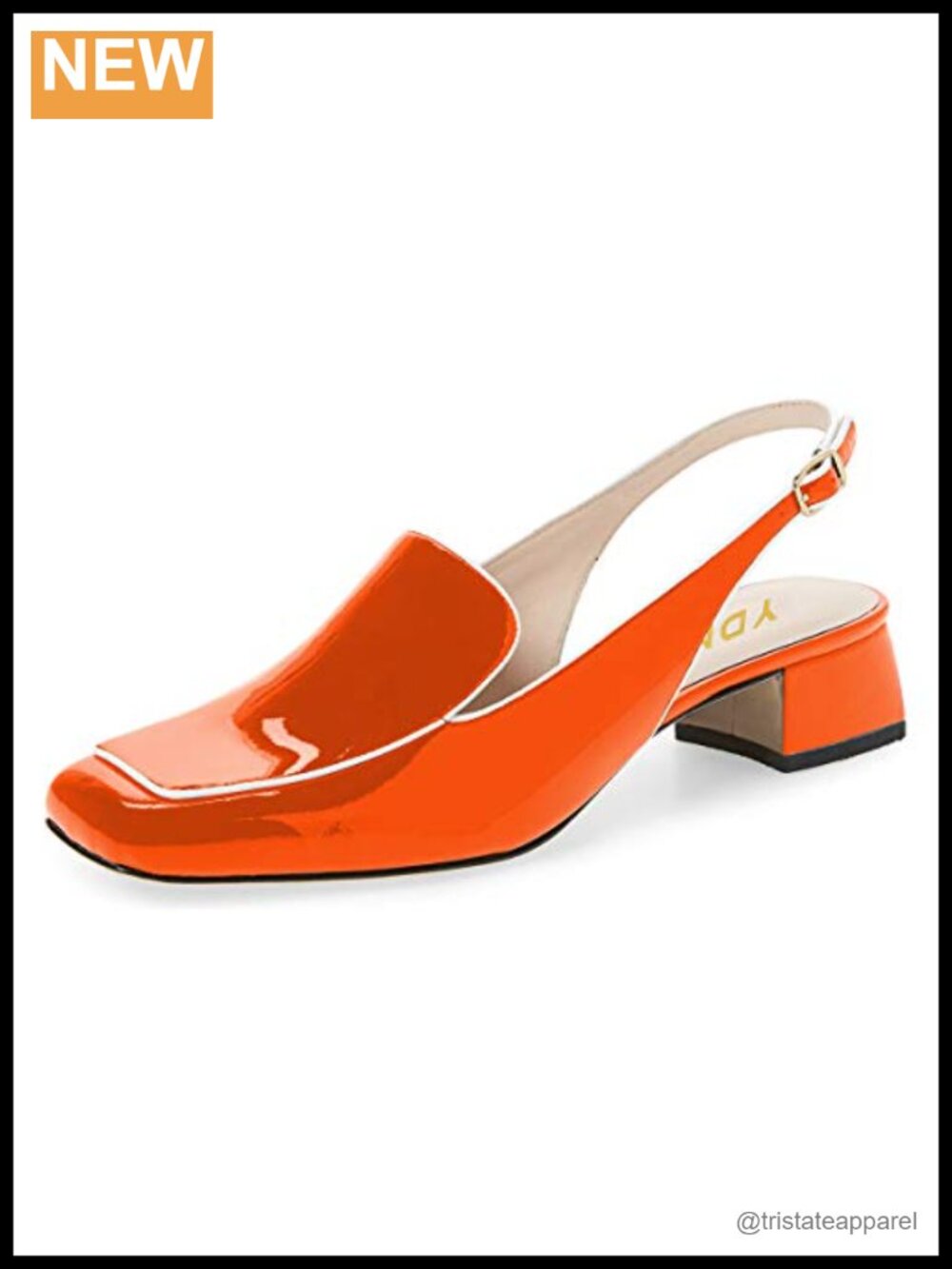 YDN Women Slingback Block Heel Loafer Square Toe Dressy Office Pump